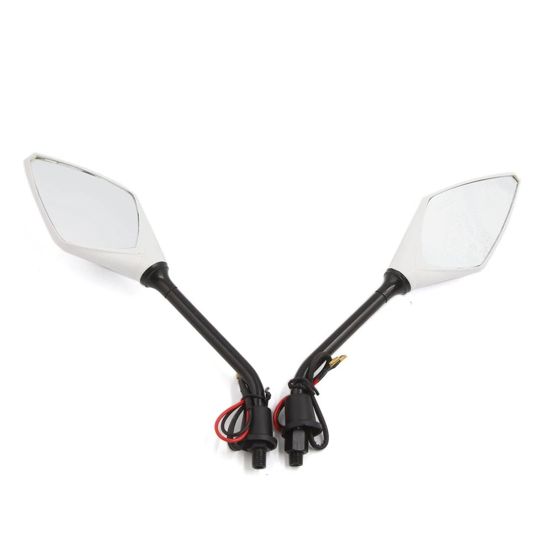 2 x Integrated LED Turn Signal Side Mirrors 10MM for Universal Motorcycle Dirt Bike