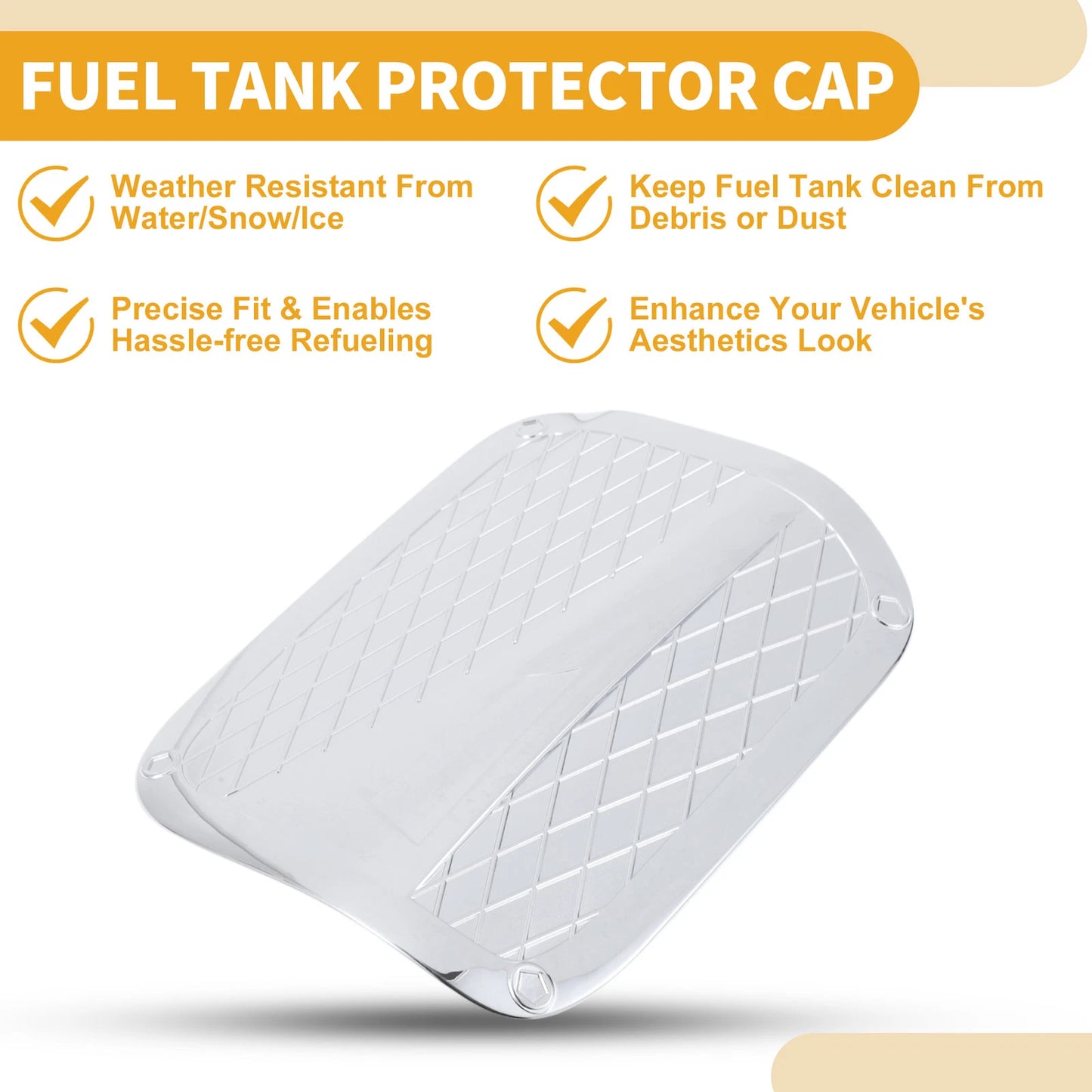 Fuel Tank Door Cap for Toyota Camry (2018-2023) Chrome Silver Tone