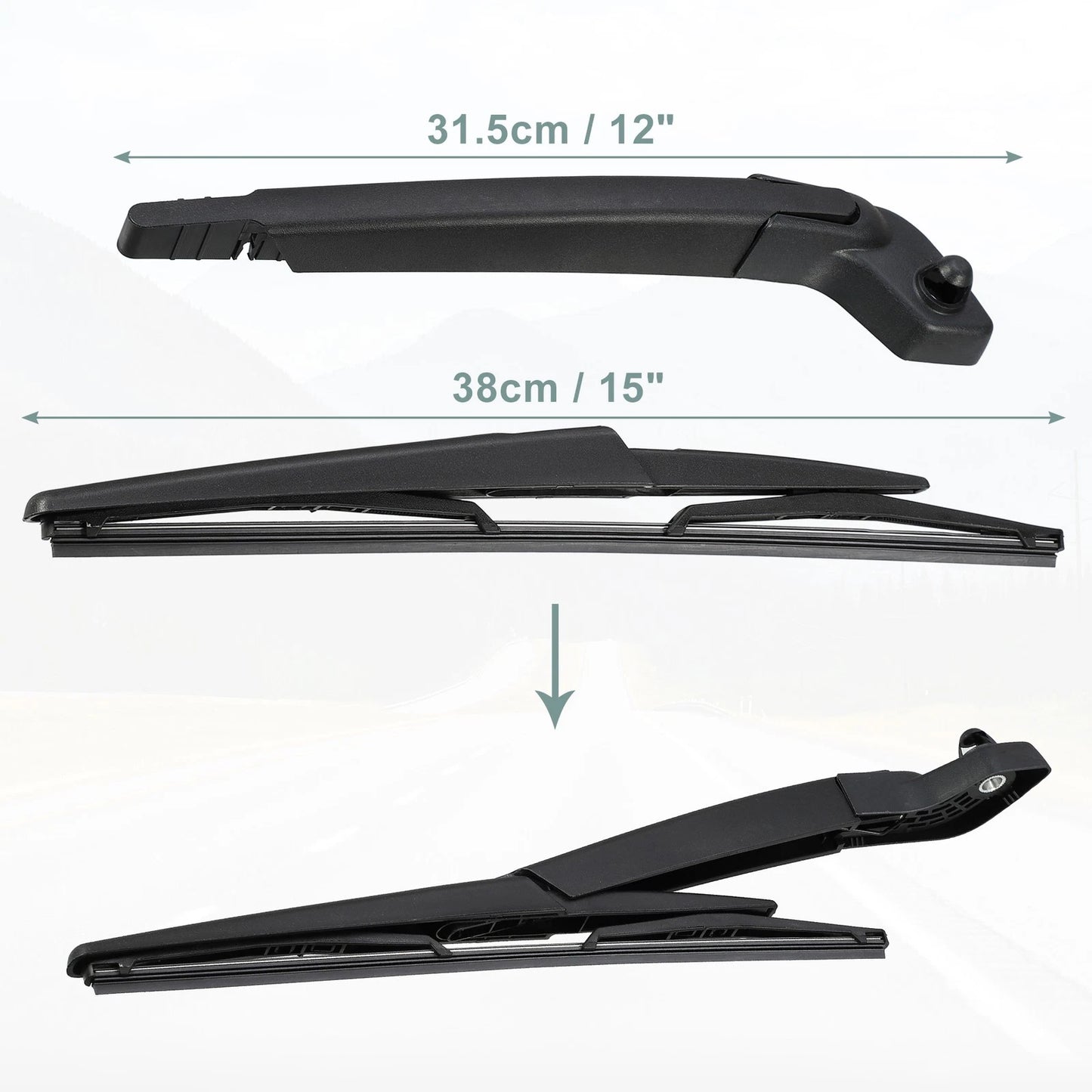 Rear Wiper Blade Arm Set for Volvo V70, XC70 (2001-2007)