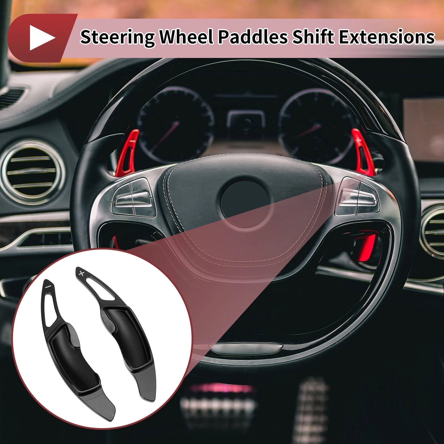 Black Aluminum Alloy Steering Wheel Paddles for Subaru Outback (2012-2025)