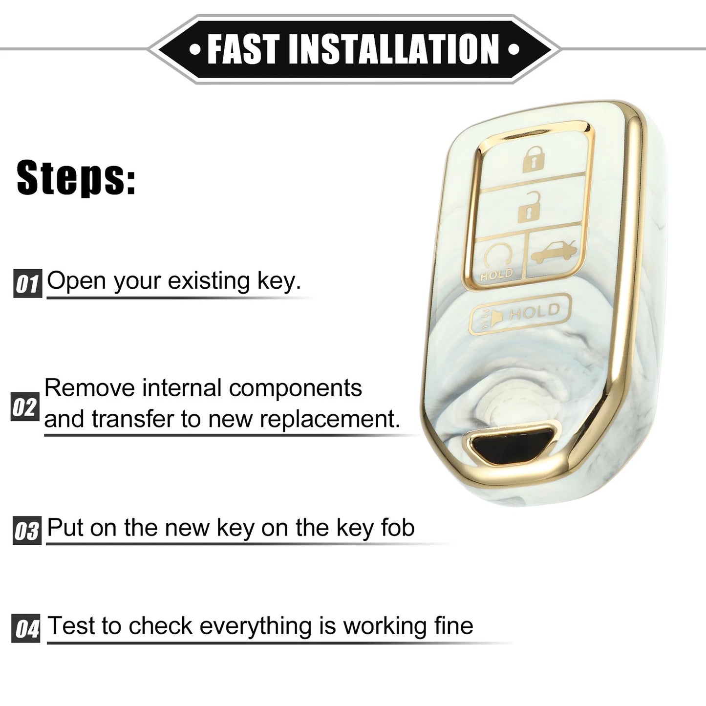 Key Fob Cover 5 Button for Honda Accord