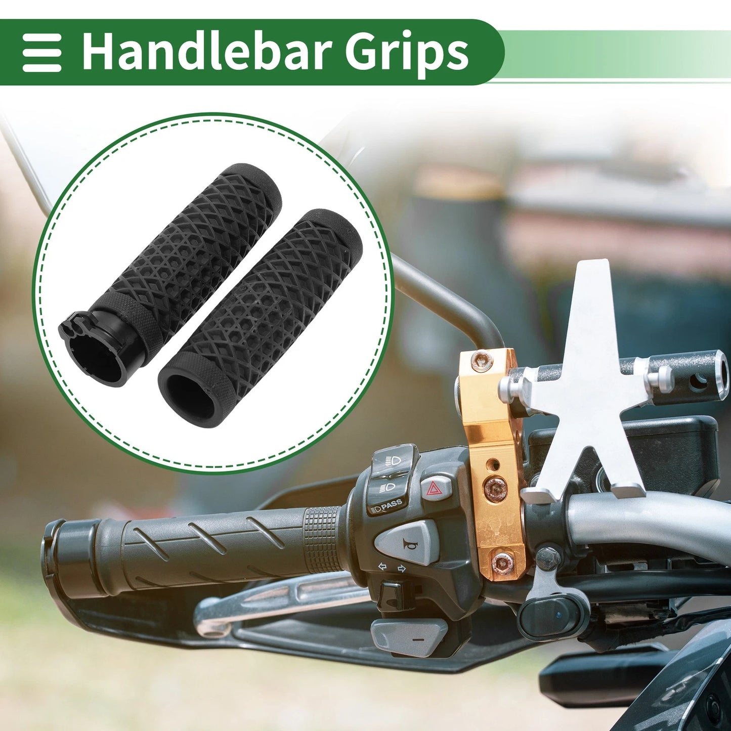 Grips / 25mm / Hand Grips Cover TPU Black for Motorcycle