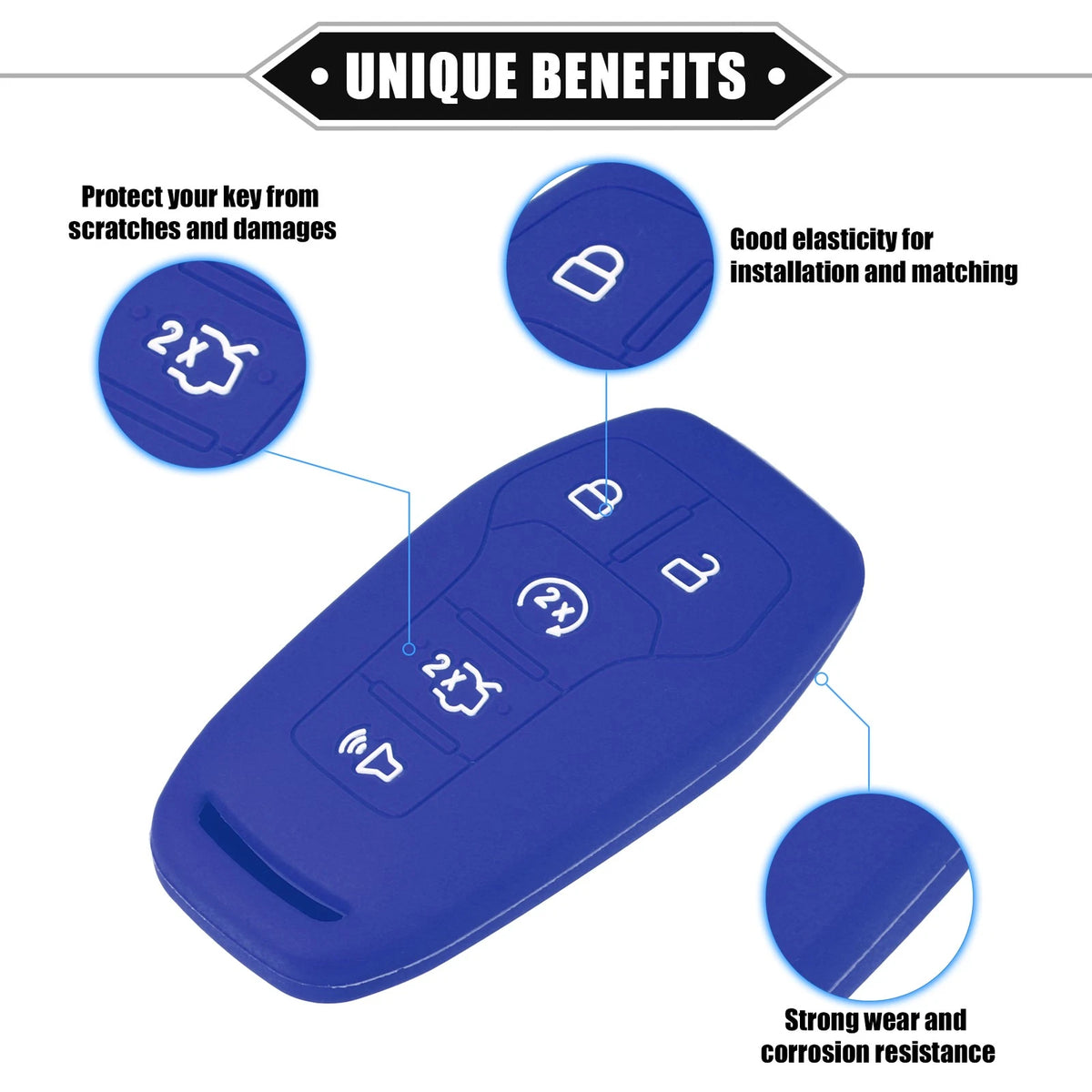 Remote Keyless Smart Key Fob Covers for Ford Fusion (2013-2020)