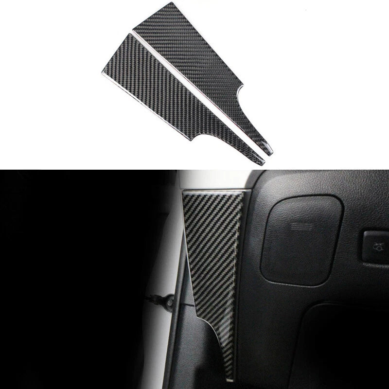 For Mustang 2015-2018 Interior Trim Carbon Fiber Side Dashboard Door Panel Pad