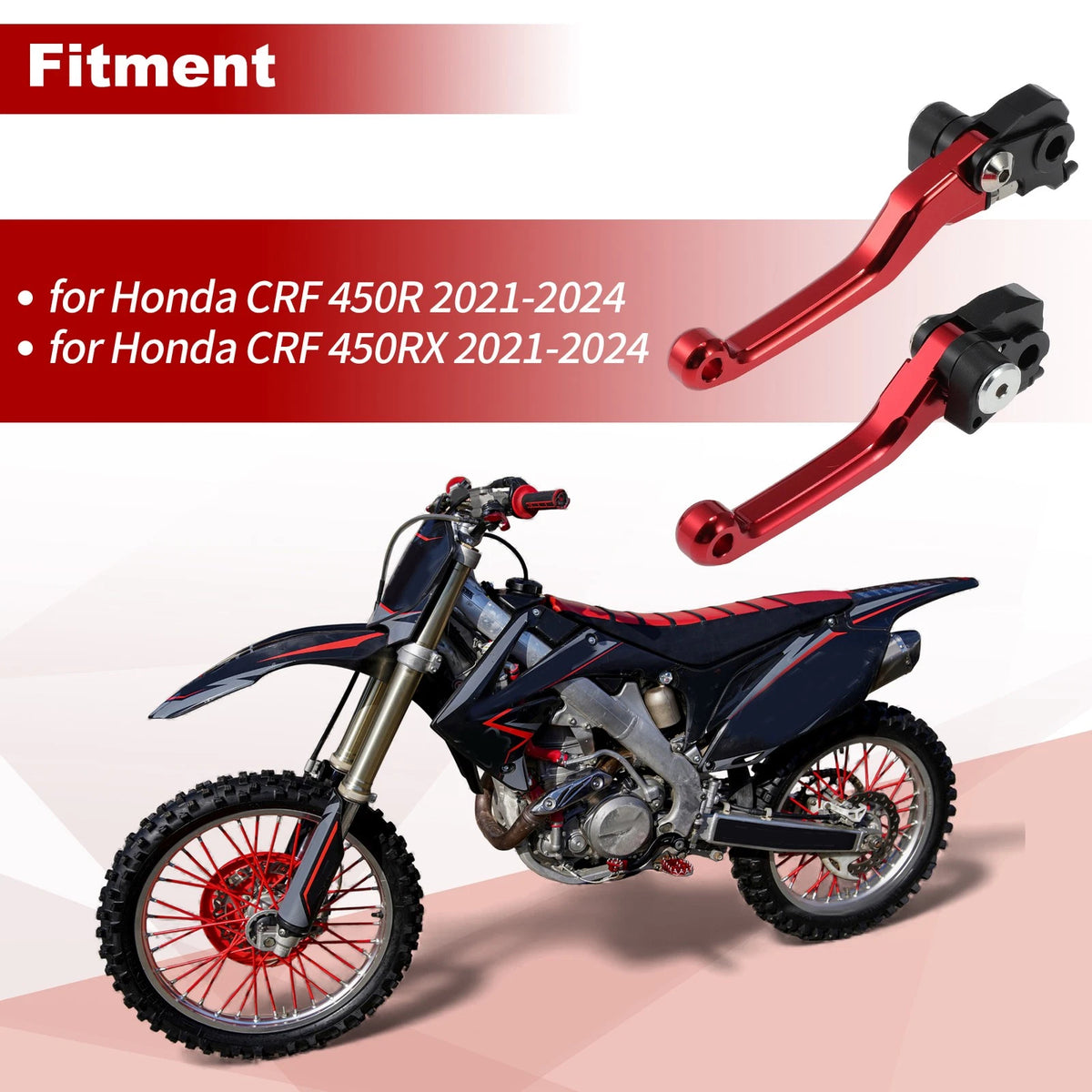 Red Short Brake Clutch Levers 1 Pair for Honda CRF450R CRF450RX