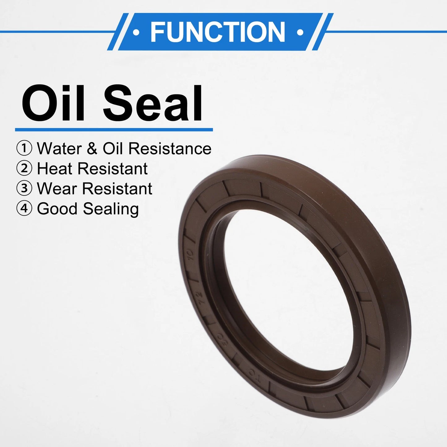 Oil Seal 50x72x10mm Brown 2 x Rotary Shaft Seal FKM Rubber for Make Model