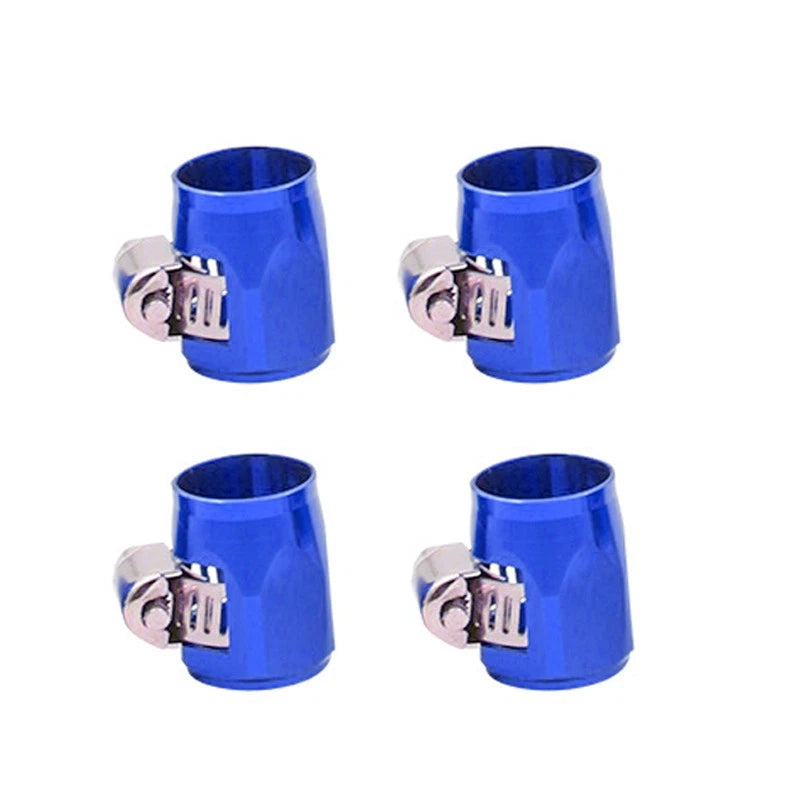 4 x Blue AN6 Fuel Hose Line End Cover Clamp Adapter for Universal (No Year)