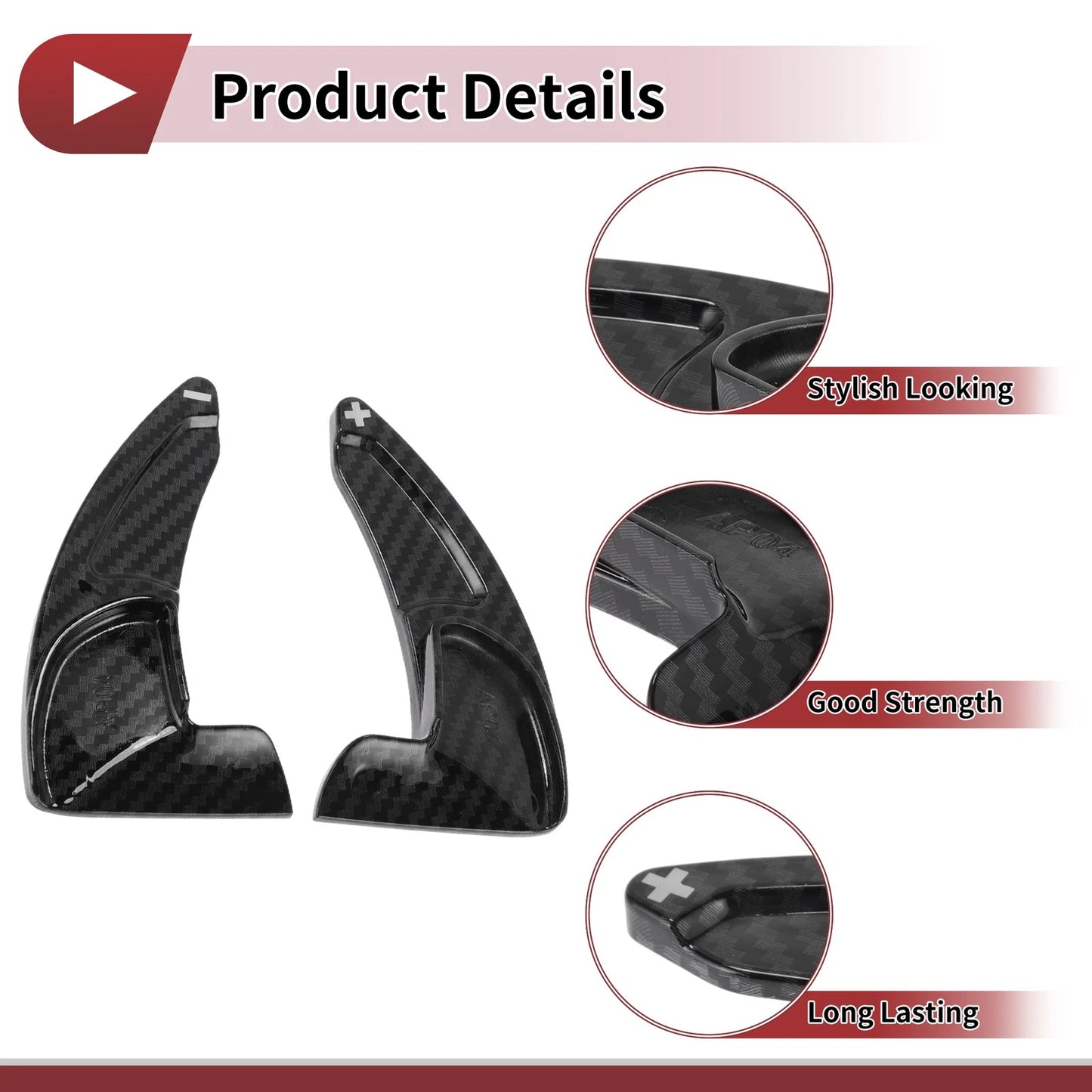 Black Plastic Steering Wheel Paddles for Jeep Grand Cherokee (2014-2020)