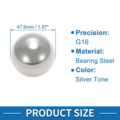 32.0mm Bearing Ball Steel G16 Precision Ball Silver Tone 2 x
