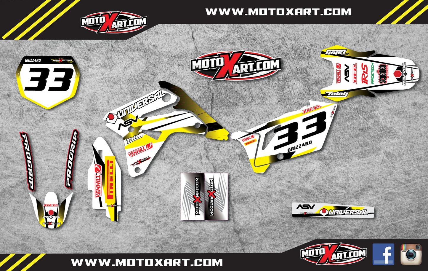 Custom Graphic Kit for SUZUKI RMZ 450 (2007) - STORM STYLE Stickers Decals