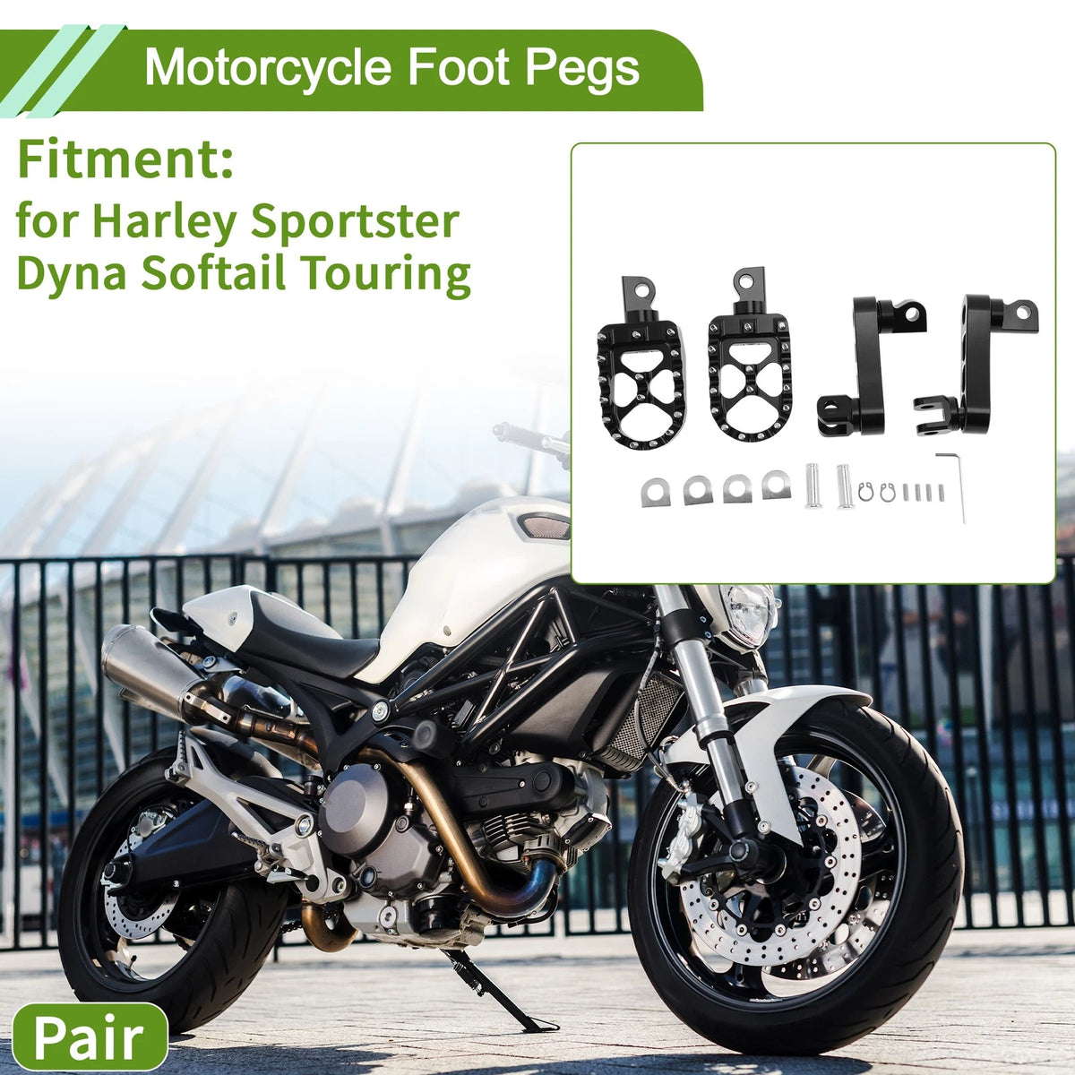 Foot Pegs Motorcycle for Harley Sportster Dyna Softail Touring