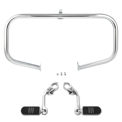 Highway Engine Guard Bar & Long Angled Foot Pegs for Harley Touring (2009-2024)