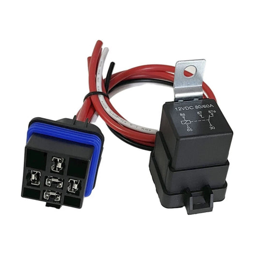 1x Waterproof 12V 5pin 60/80A Automotive Relay With Pigtail Heavy Duty for Cars