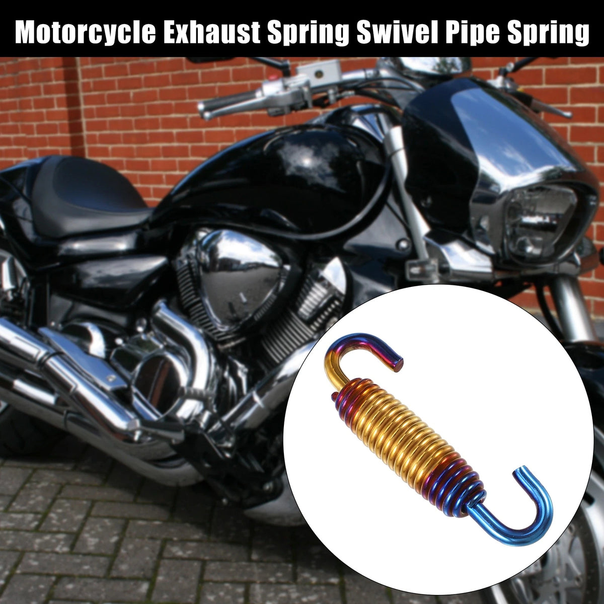 2 x Exhaust Pipe Spring 58mm 2.28" Stainless Gold Tone for Motorcycle