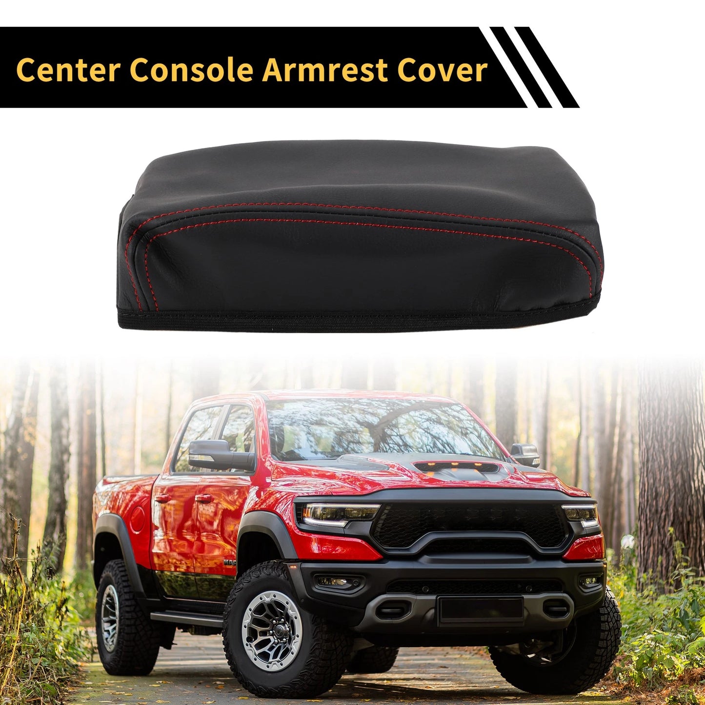 Center Console Lid Armrest Cover for Toyota Tacoma (2016-2020) Anti-Scratch Black