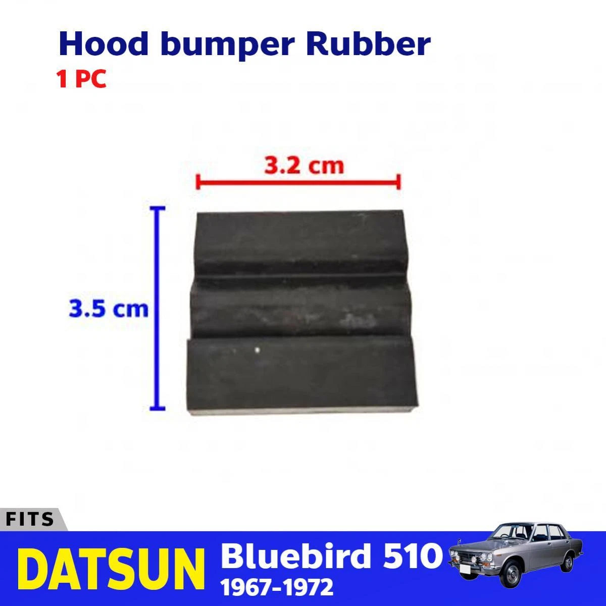 Hood Bumper Seal Support Rubber Fits Datsun Bluebird 510 Sedan Wagon 1967-72 D06
