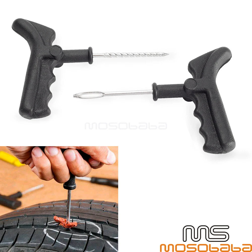 Tubeless Tire Puncture Repair Rubber Strips & Rasper Needle Tool for SUV ATV