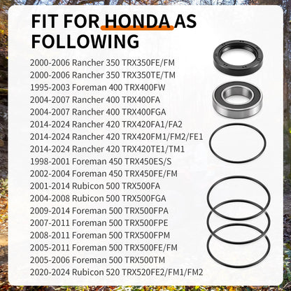 Rear Left Axle Wheel Bearing & Seal for Honda Foreman (2003–2013)
