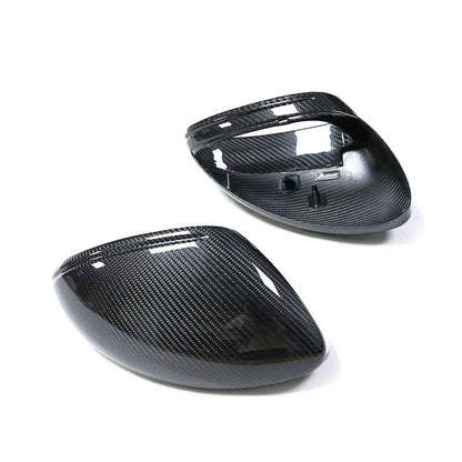 Gloss Carbon Fiber Replace Side Mirror Caps for Porsche 718 Cayman Boxster 17-22