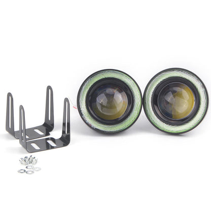 2 x 2.5" LED Fog Lights Round Green COB Angel Eyes Halo for Car Truck