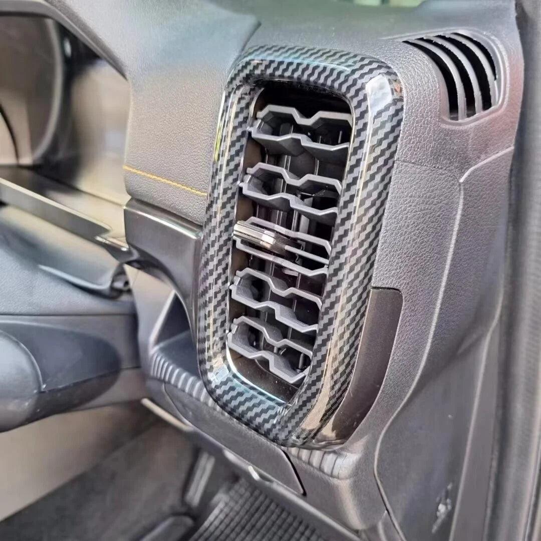 ABS Front Side Vent Air Outlet Lid Carbon Fiber Cover Trim for Ford Ranger (2023)