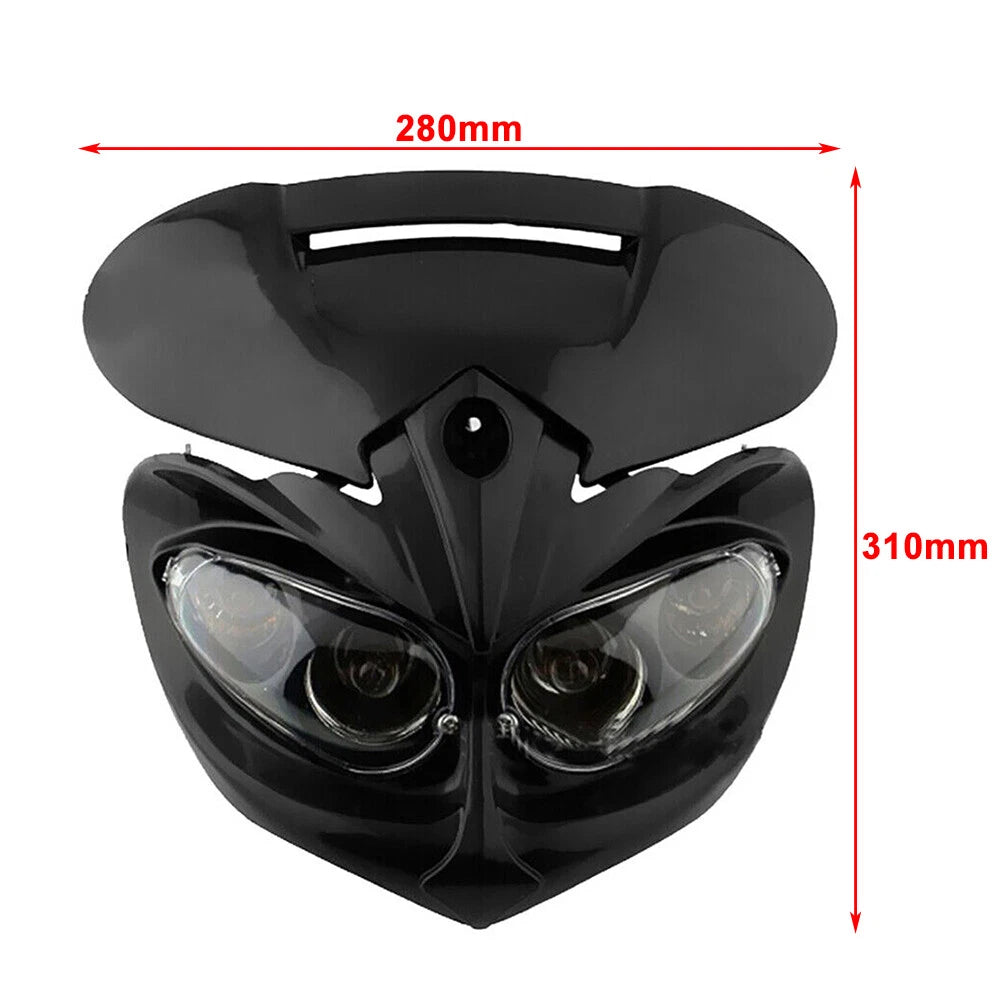Universal Street Fighter Headlight Fairing Indicators for Motorcycle - Black Plastic