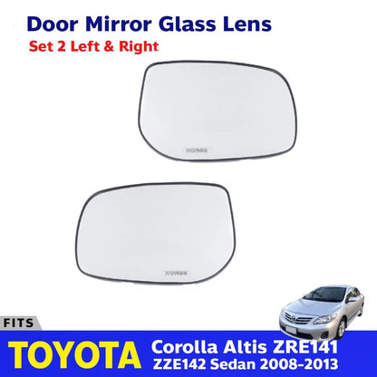 Side Door Mirror Glass Lens Fits Toyota Corolla Altis E140 4D SED 2008-13 D06