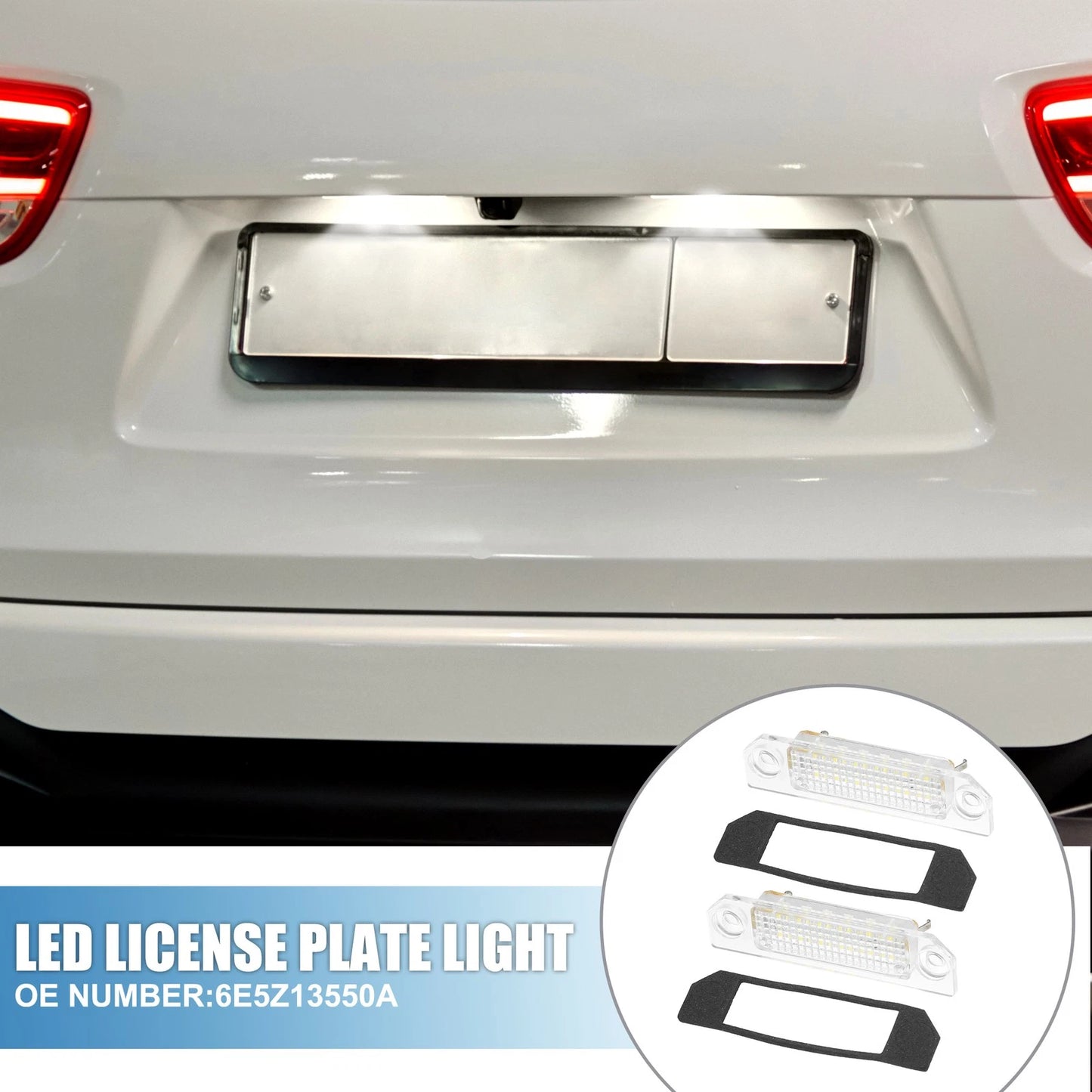 2 x Car LED License Plate Lights for Ford Fusion (2006-2012)