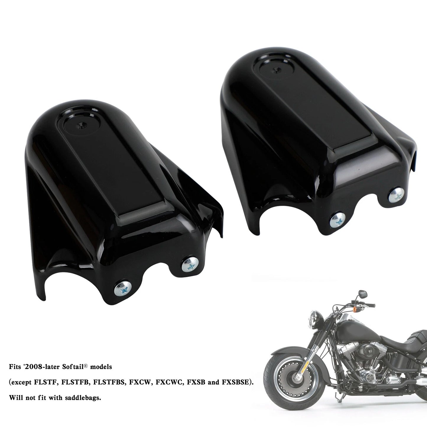 Rear Axle Covers for Softail FLS FLSTN (2008-2020) Black