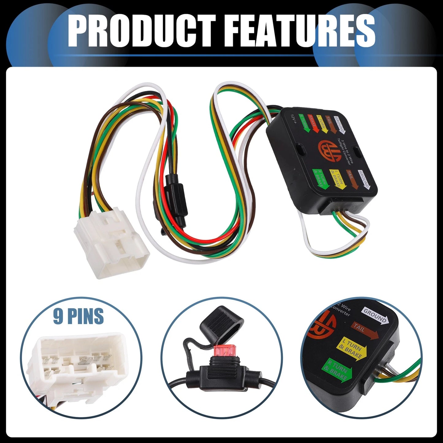 1 Set 4-Way Flat Trailer Wiring Harness for Toyota Highlander (2020–2021)