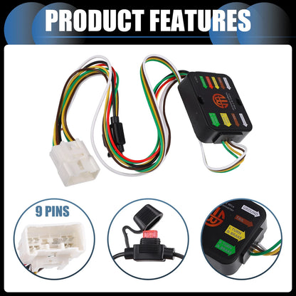 1 Set 4-Way Flat Trailer Wiring Harness for Toyota Highlander (2020–2021)