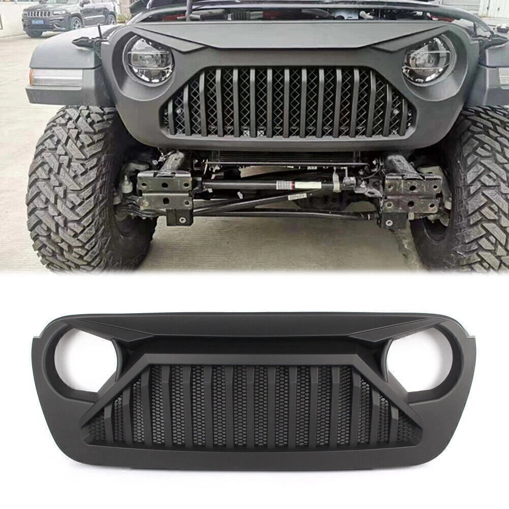 Front Upper Bumper Mesh Grille for Jeep Wrangler JL 2/4-Door (2018-2019)