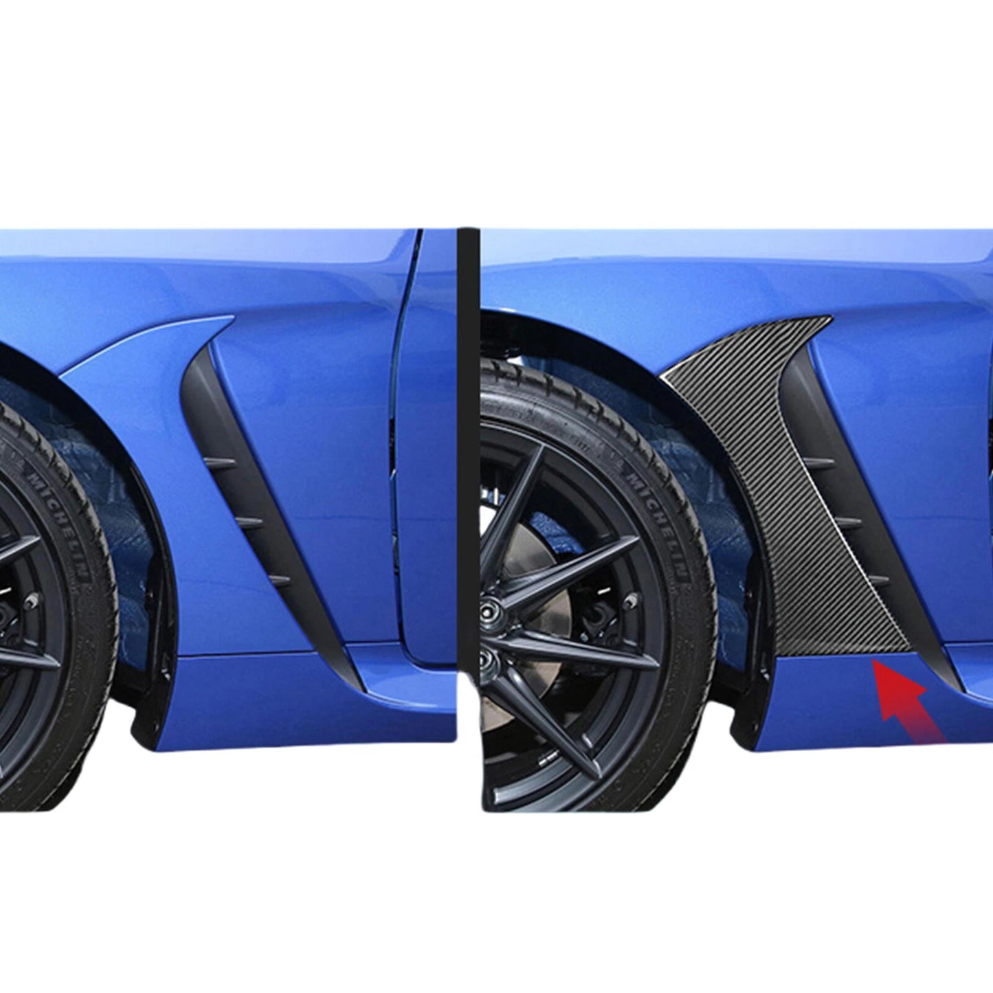 Black Carbon Fiber Side Fender Covers for Toyota 86, Subaru BRZ (2022-2024)