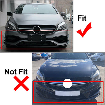 2 x Front Bumper Lip Splitter Spoiler for Mercedes Benz A-Class W176 (2016-2018)