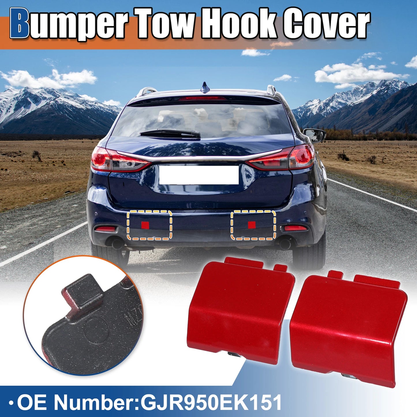 Rear Tow Hook Cover for Mazda 6 (2014-2021) - Red
