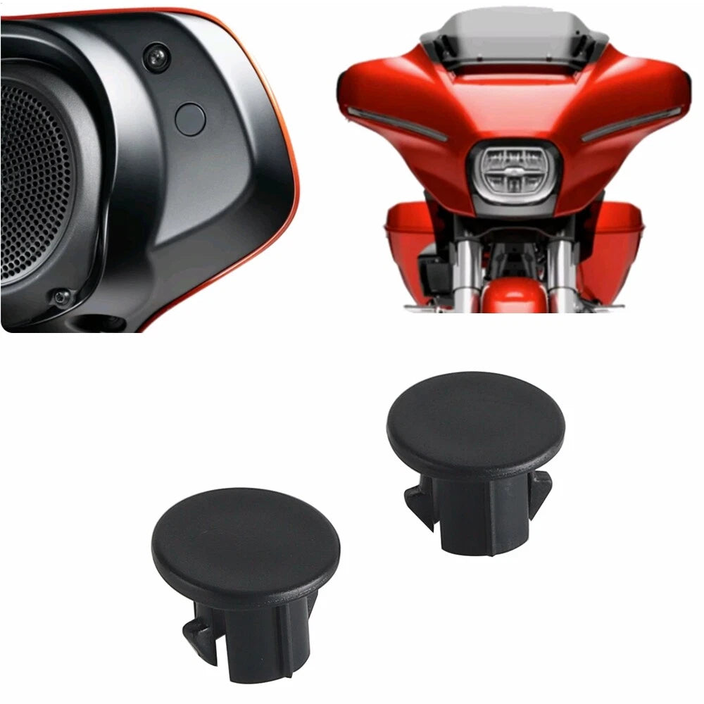 Black Inner Fairing Mirror Hole Plugs for Harley CVO Street Glide FLHX (2014-2023)