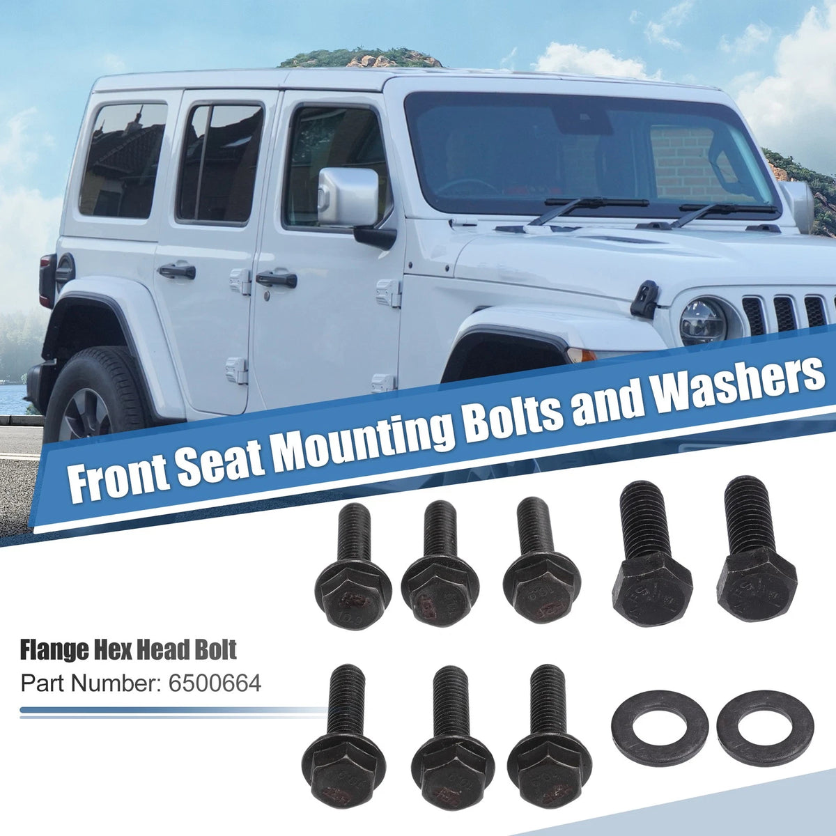 Front Seat Mounting Bolts for Jeep Wrangler TJ (1997-2006) - Black Metal Set