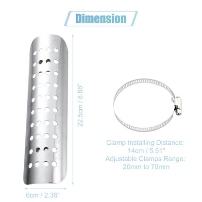 Exhaust Pipe Heat Shield 20-70mm Clamps Silver Tone for Harley