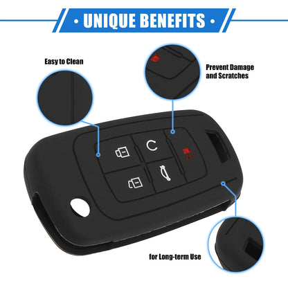 5 Button Remote Key Shell for Chevrolet Camaro (2010 - 2019) Black