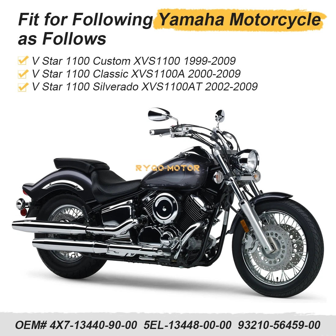 Oil Filter Cover & O-Ring Set For Yamaha V-Star XVS1100 Classic Custom Silverado