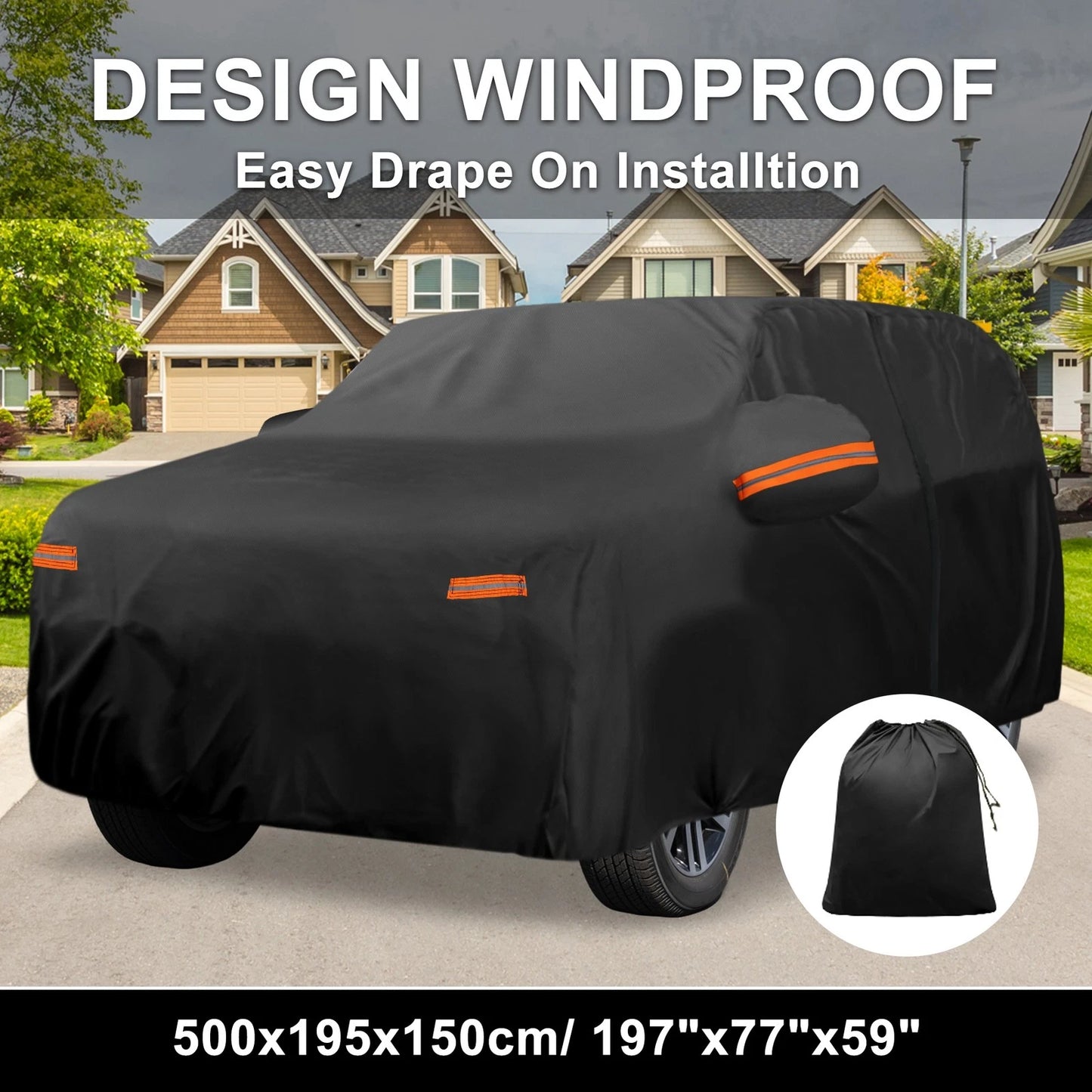 Waterproof Car Cover with Driver Door Zipper 210D-PU for Toyota 4Runner