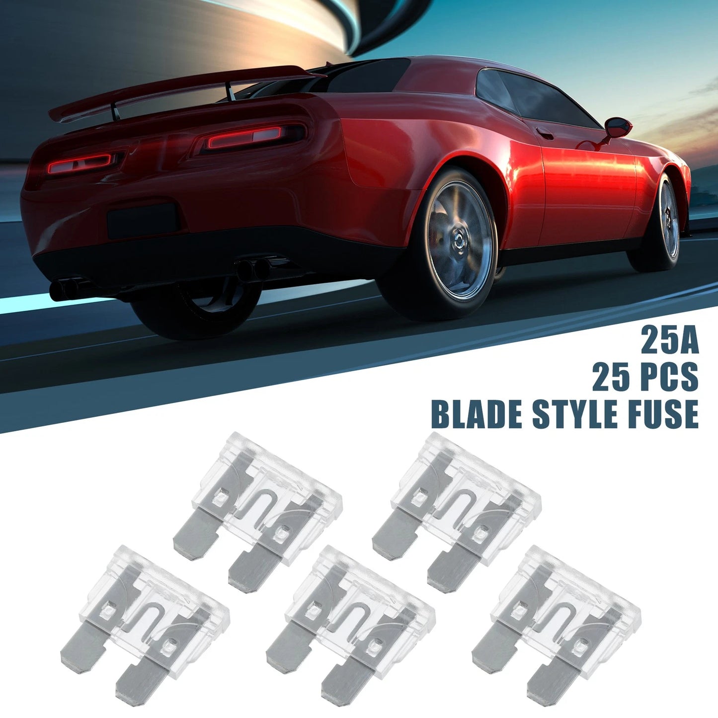 25pcs Blade Style Fuses 25A for Car Boat Truck Motorcycle