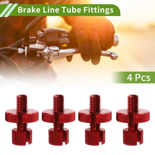 4 x M8 Aluminum Cable Adjuster Screw Red for Motorcycle