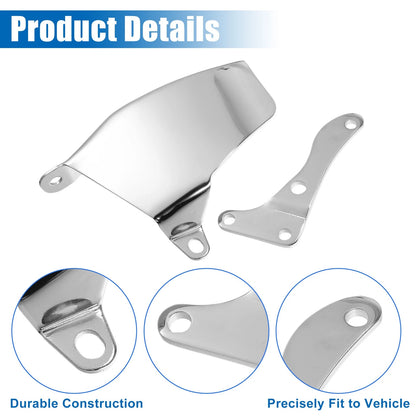 Polished Long Water Pump Alternator Bracket Kit for Chevy SBC 305