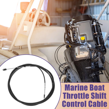 2 x Marine Throttle Control Cable Black with Fastening Head for Boats