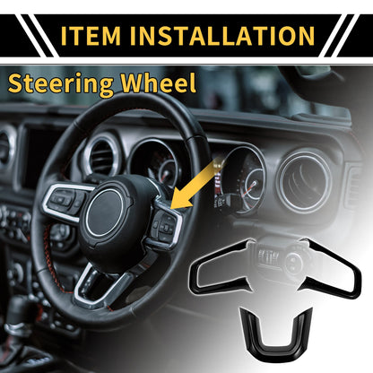 Steering Wheel Cover Trims for Jeep Wrangler JL JLU (2018-2024)