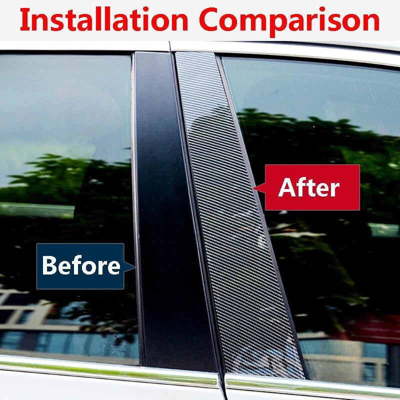 6PCS CF Window Pillar Posts Door Trim Cover for Buick Century (1997–2005)