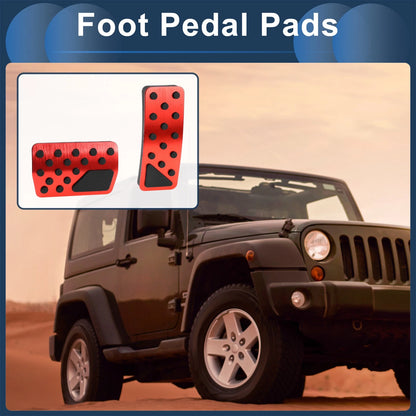 Automatic Foot Accelerator Pedal Covers  for Jeep Wrangler (2018-2024) Red