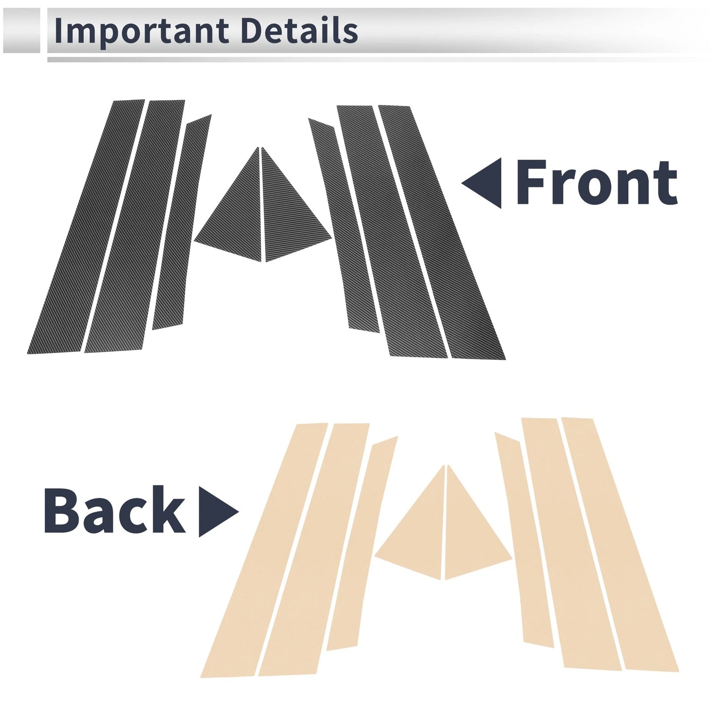 8 Pcs Carbon Fiber Door Pillar Trim for Mazda CX-7 (2013-2014)