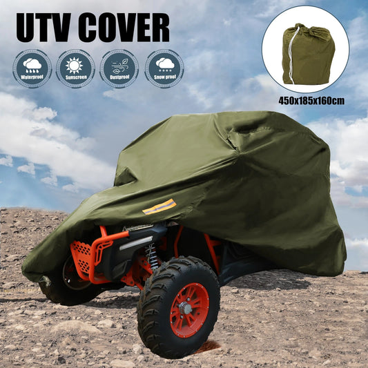 UTV Cover Waterproof Full Cover for Kawasaki Can-Am 4-6 Seater Army Green